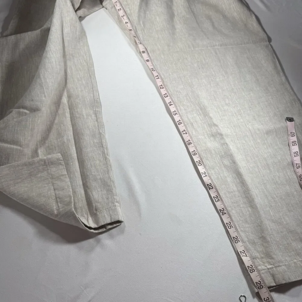 Just Linen Mens Pants 40W 100% Linen Beige Lightweight Summer Wedding Casual